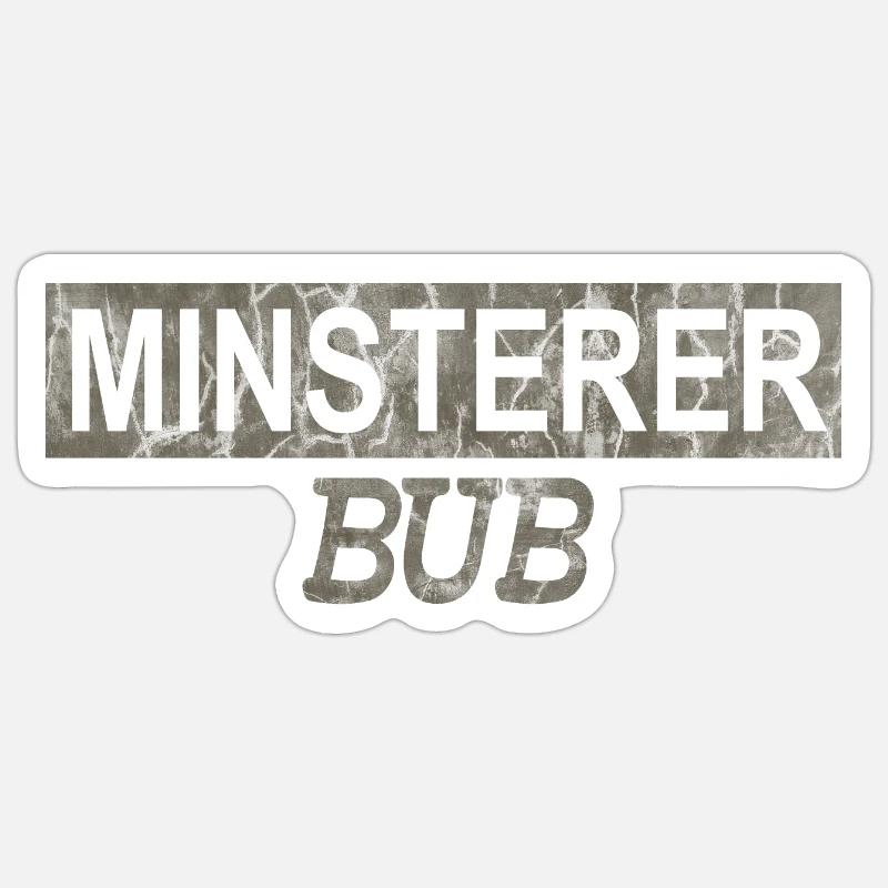 MINSTERER BUB Münster - Sticker Größe S (10 x 10 cm) - Mattweiß