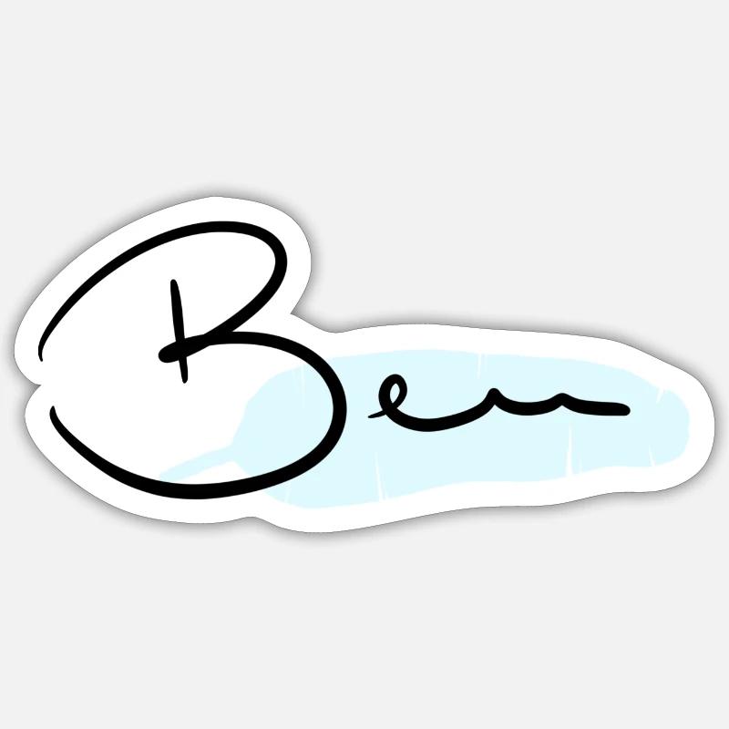 Ben - Sticker size S (10 x 10 cm) - white matte