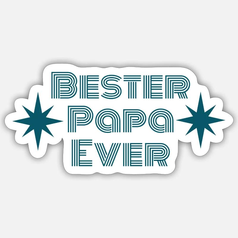 Bester papa - Sticker Größe S (10 x 10 cm) - Mattweiß