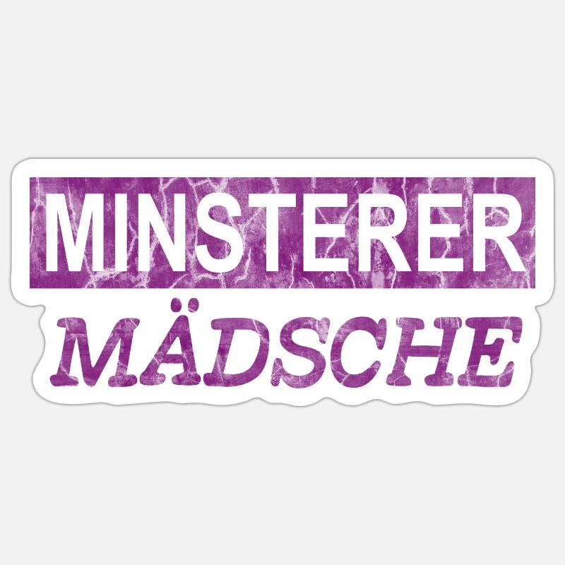 Minsterer Mädsche V2 Münster - Sticker Größe S (10 x 10 cm) - Mattweiß