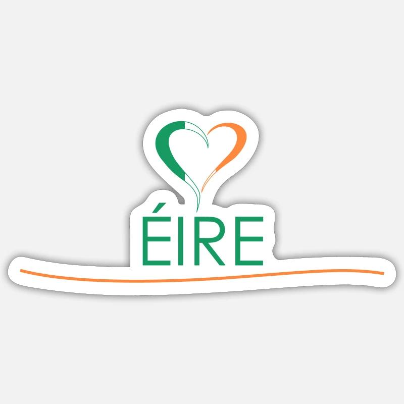 Love - Éire - Sticker Größe S (10 x 10 cm) - Mattweiß