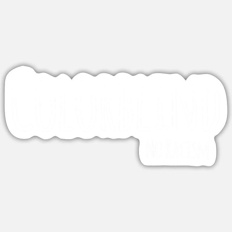 daltonien pas de racisme - Sticker taille S (10 x 10 cm) - blanc mat