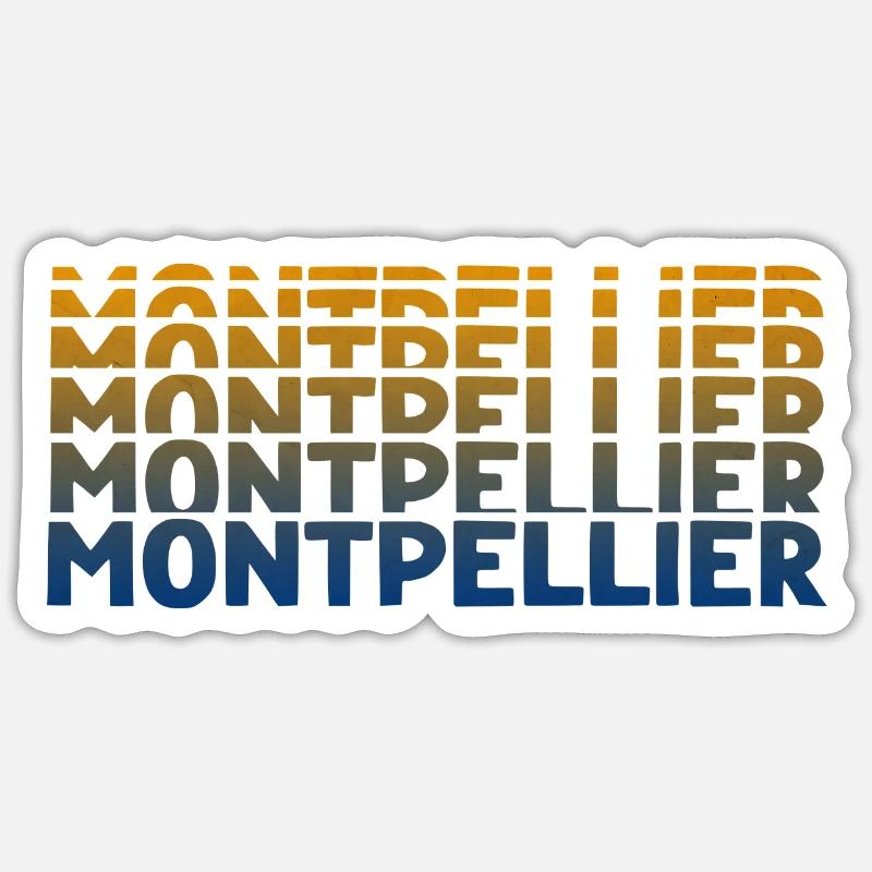 Montpellier Gradient Wortkunst - Sticker Größe S (10 x 10 cm) - Mattweiß