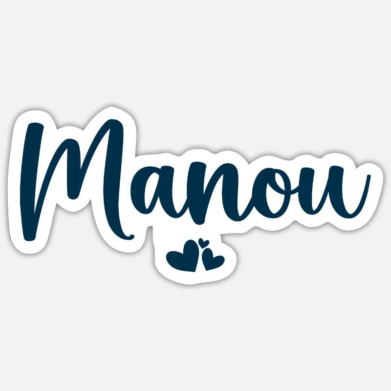 Manou - Sticker Größe S (10 x 10 cm) - Mattweiß