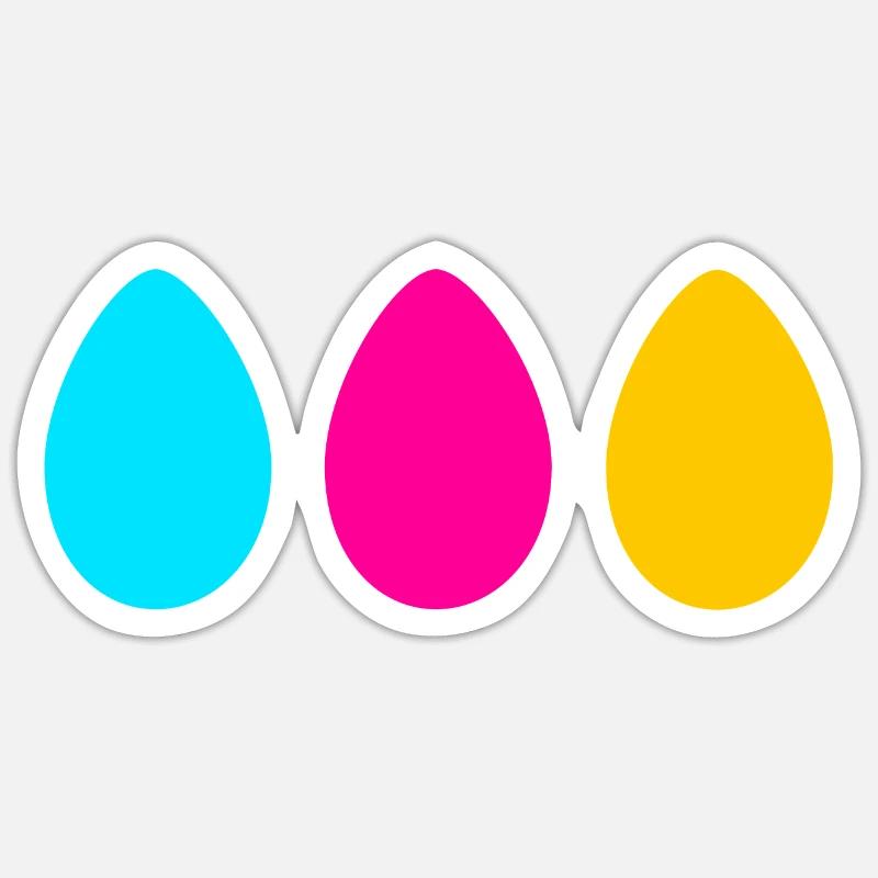 Three Easter eggs - Sticker size S (10 x 10 cm) - white matte
