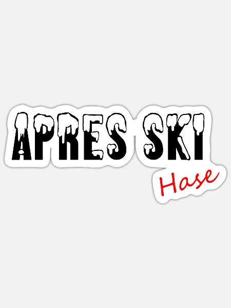 Apres Skihase - Sticker Größe S (10 x 10 cm) - Mattweiß