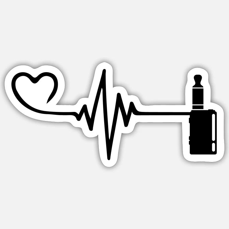 E-Zigarette Puls Herz Liebe Sticker Größe S (10 x 10 cm)