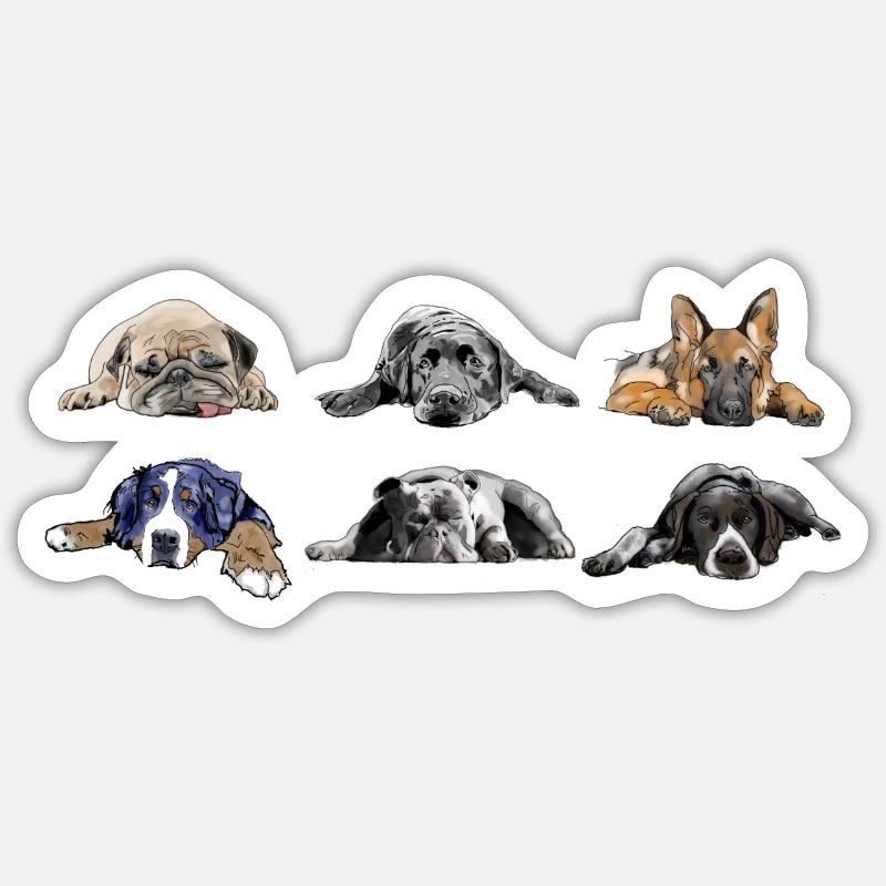 Pug Labrador German Shepherd Bernese Bulldog Pointer Sticker size S (10 x 10 cm)