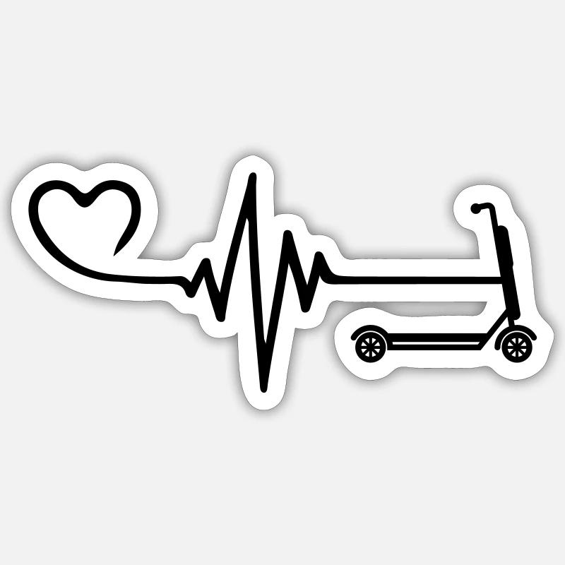 E-roller Puls Herz Liebe Sticker Größe S (10 x 10 cm)