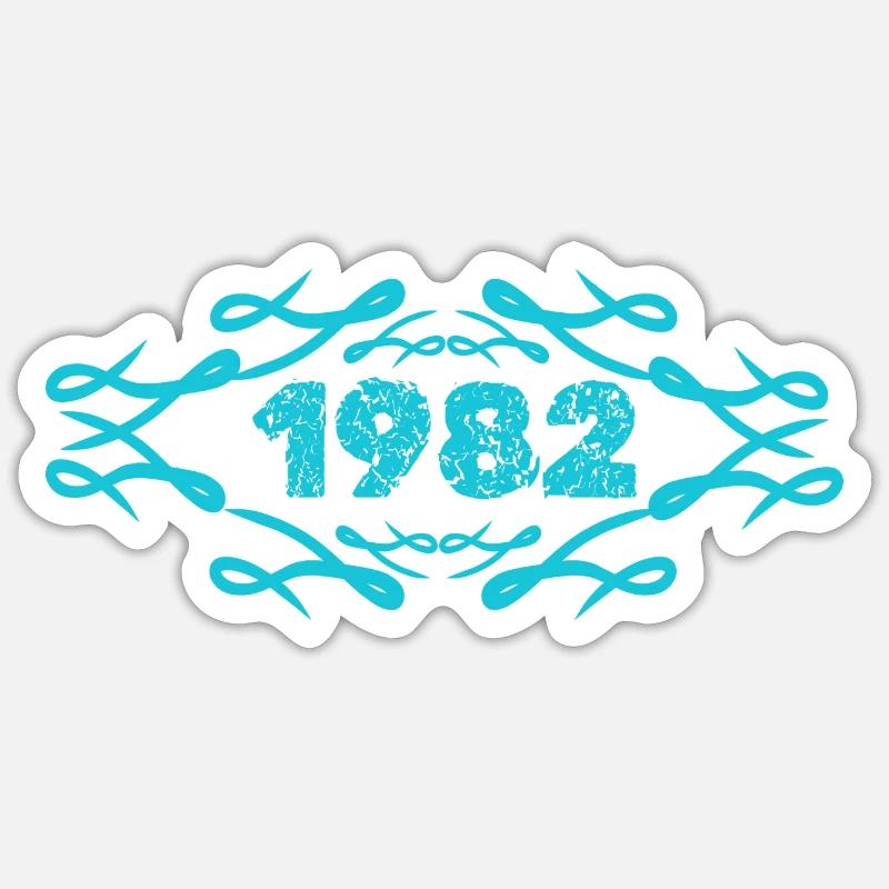 Geschenkidee 1982 - Sticker Größe S (10 x 10 cm) - Mattweiß