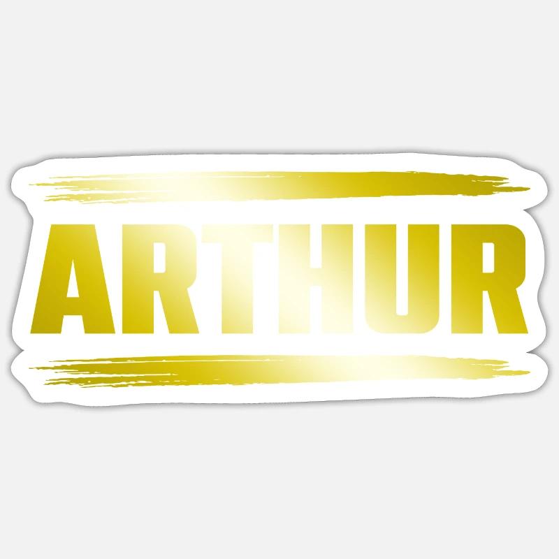 Arthur - Sticker taille S (10 x 10 cm) - blanc mat