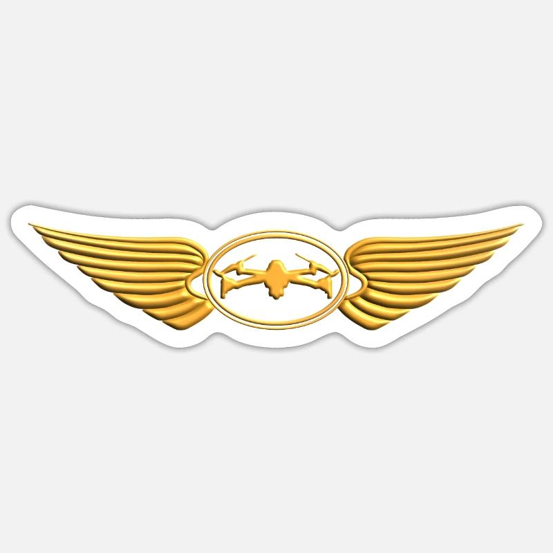 Drone Flying - Pilote de drone - Sticker taille S (10 x 10 cm) - blanc mat