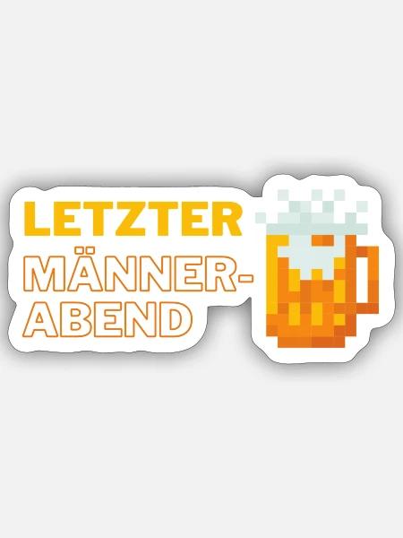 Letzter Männerabend pixel - Sticker Größe S (10 x 10 cm) - Mattweiß