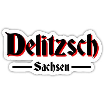 Delitzsch - Sticker Größe S (10 x 10 cm) - Mattweiß - Vorne
