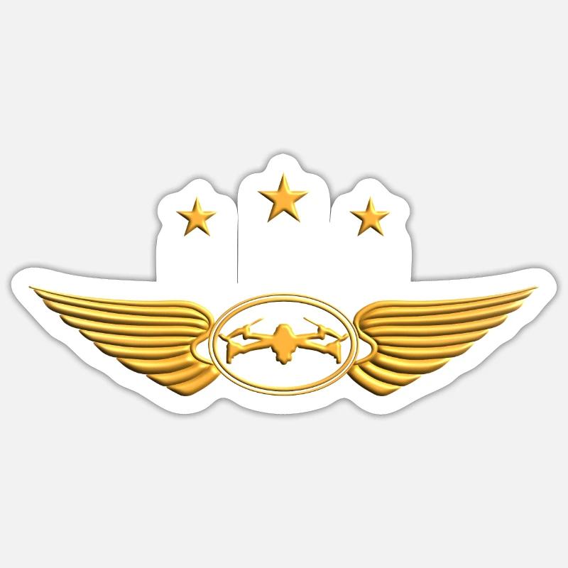 Drone Pilot / Drohnenpilot Emblem - Sticker size S (10 x 10 cm) - white matte