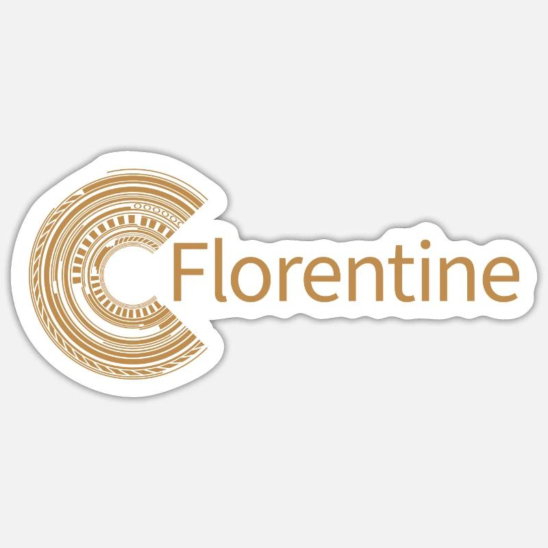 Pour le florentin - Sticker taille S (10 x 10 cm) - blanc mat