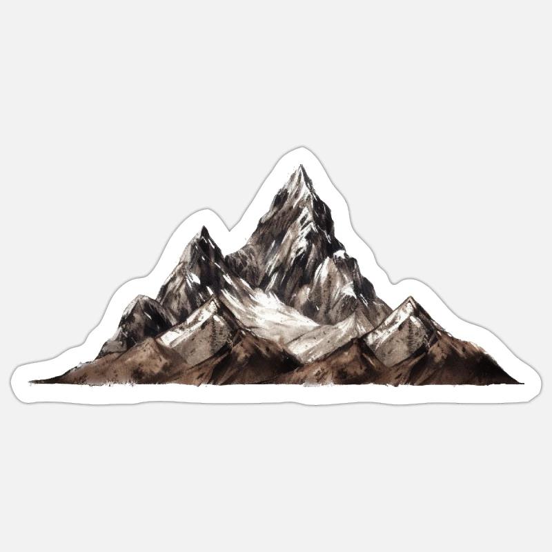 Graphiques de montagnes - Sticker taille S (10 x 10 cm) - blanc mat