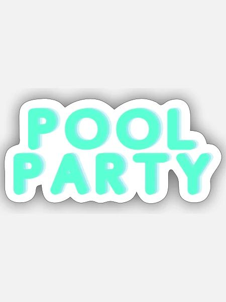 Schwimmbad - Sticker Größe S (10 x 10 cm) - Mattweiß