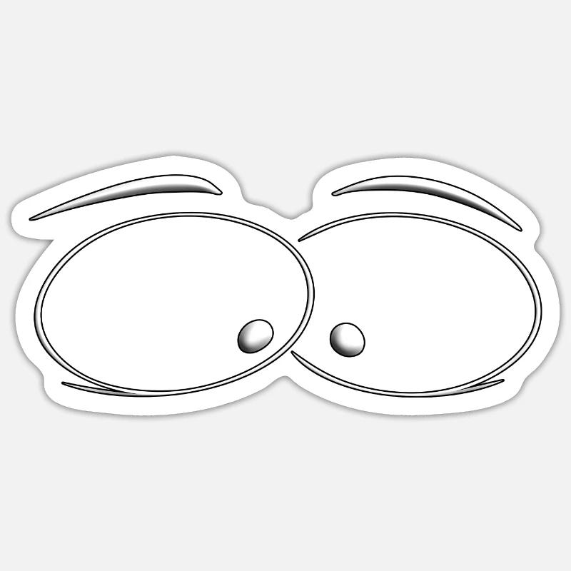 Drôles d’yeux - Sticker taille S (10 x 10 cm) - blanc mat