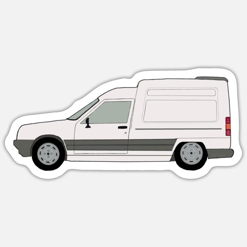 Van blanc français - Sticker taille S (10 x 10 cm) - blanc mat