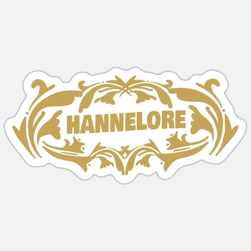 Hannelore dorée - Sticker taille S (10 x 10 cm) - blanc mat