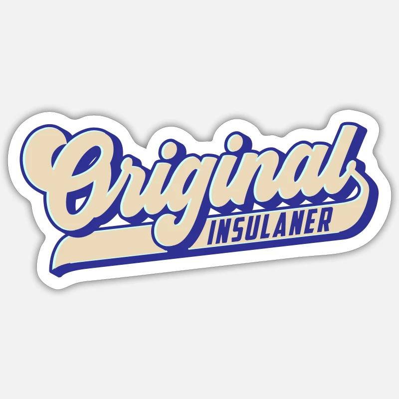 Original Insulaner | Stolzer Inselbewohner - Sticker Größe S (10 x 10 cm) - Mattweiß