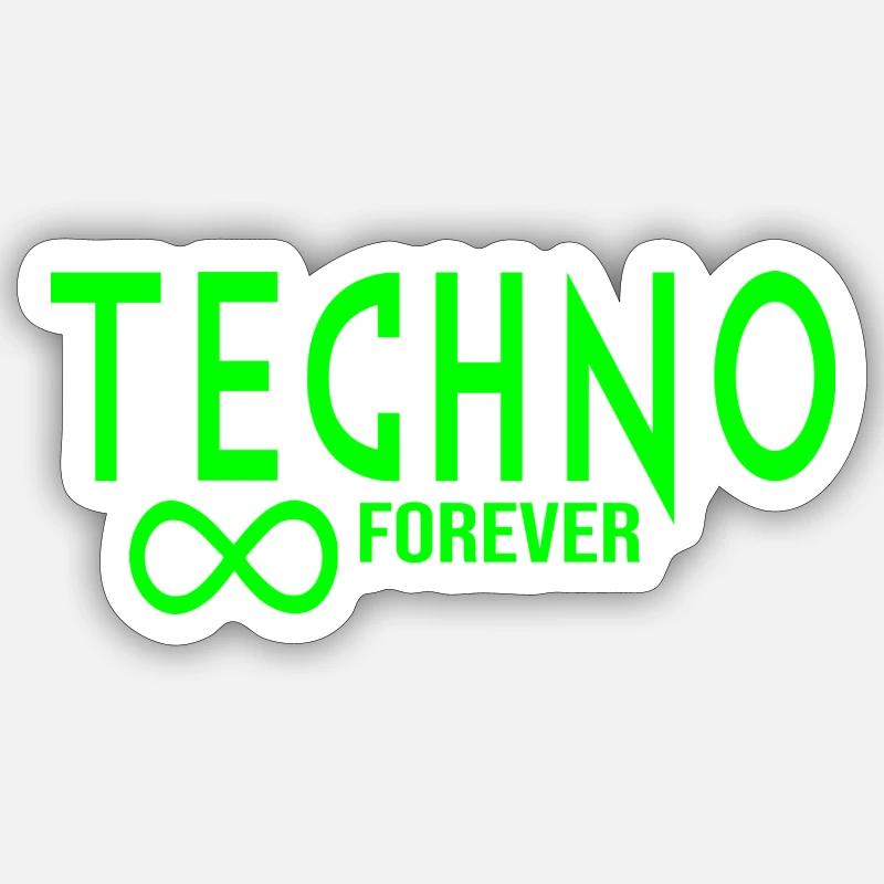 Techno pour toujours infini - Sticker taille S (10 x 10 cm) - blanc mat