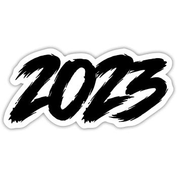 2023 - Sticker size S (10 x 10 cm) - white matte - Front