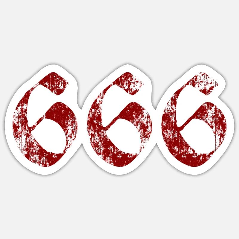 666 - Sticker taille S (10 x 10 cm) - blanc mat