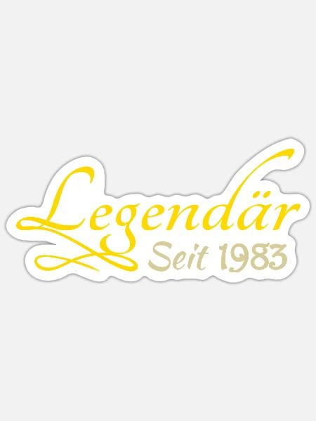 geboren 1983 - Sticker Größe S (10 x 10 cm) - Mattweiß
