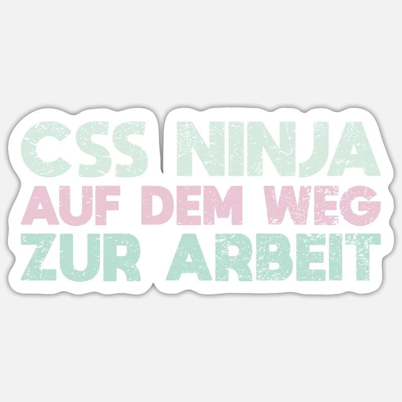 CSS Ninja Auf Dem Weg Zur Arbeit - Sticker Größe S (10 x 10 cm) - Mattweiß