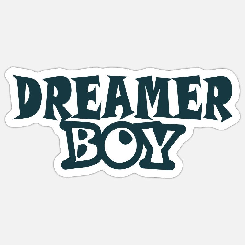DREAMER BOY - Sticker taille S (10 x 10 cm) - blanc mat
