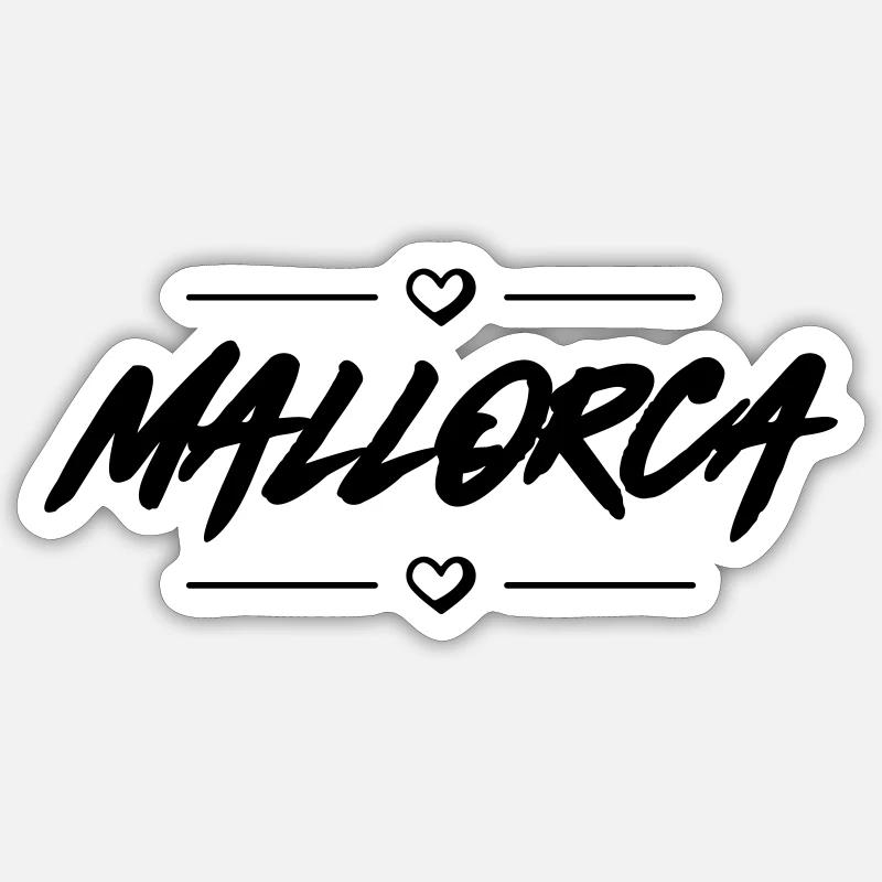 Mallorca Herz - Sticker Größe S (10 x 10 cm) - Mattweiß