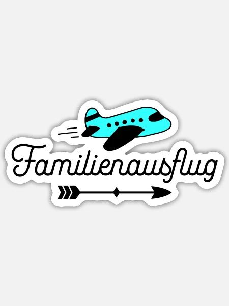 Familienausflug - Sticker Größe S (10 x 10 cm) - Mattweiß