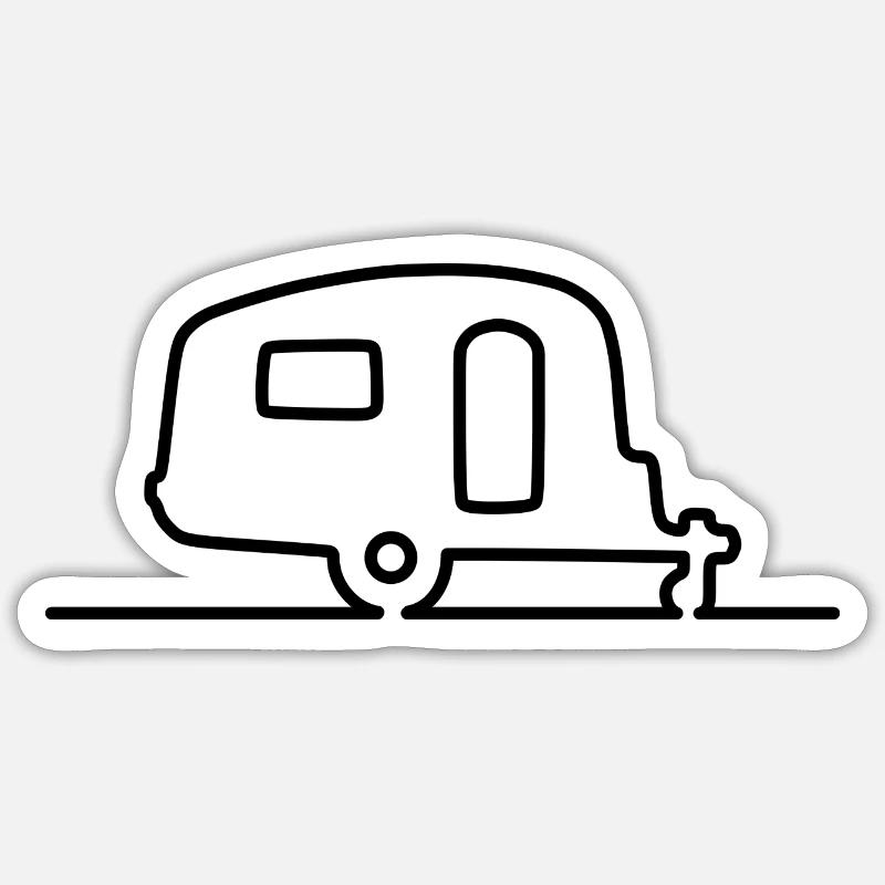 Caravan - Contour - classic shape - Sticker size S (10 x 10 cm) - white matte