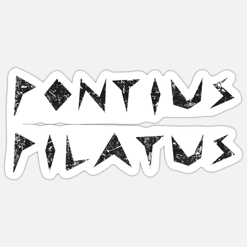 Ponce Pilate - Sticker taille S (10 x 10 cm) - blanc mat