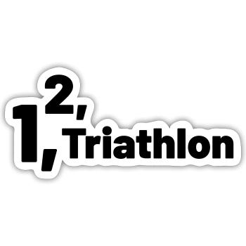 1 2 Triathlon - Sticker size S (10 x 10 cm) - white matte - Front