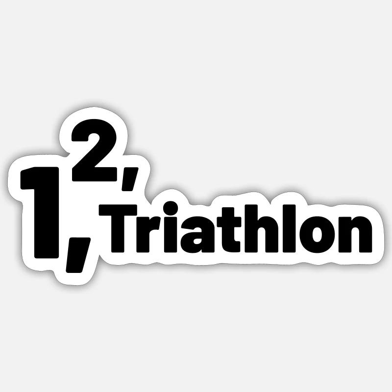 1 2 Triathlon - Sticker Größe S (10 x 10 cm) - Mattweiß