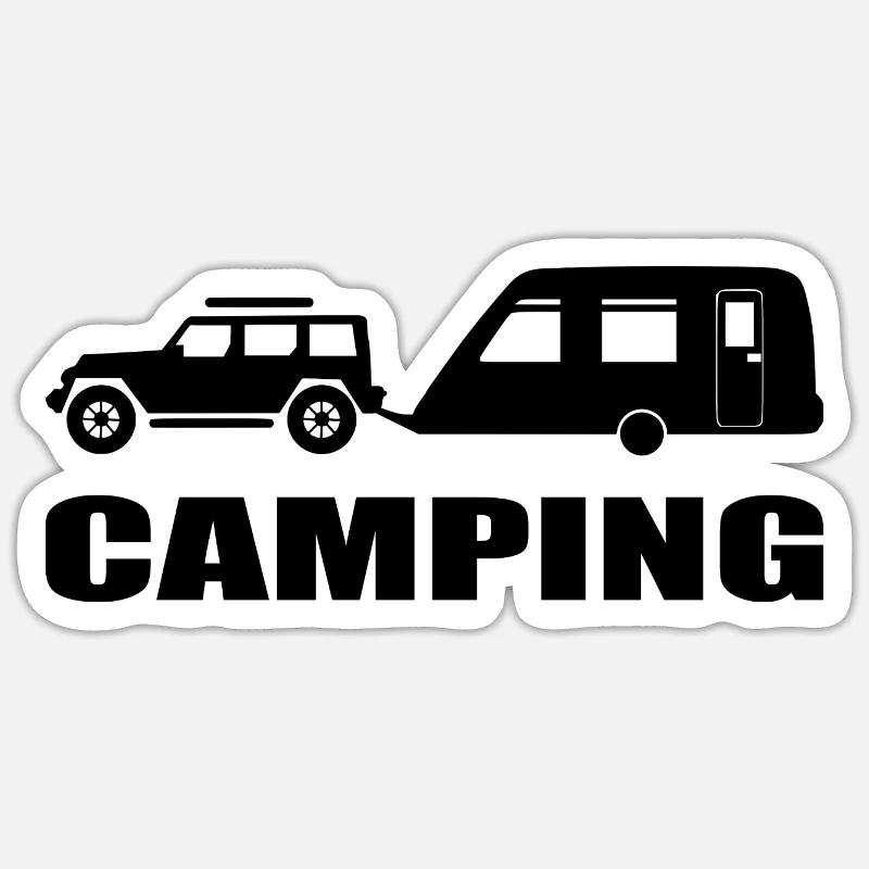 camping - Sticker Größe S (10 x 10 cm) - Mattweiß