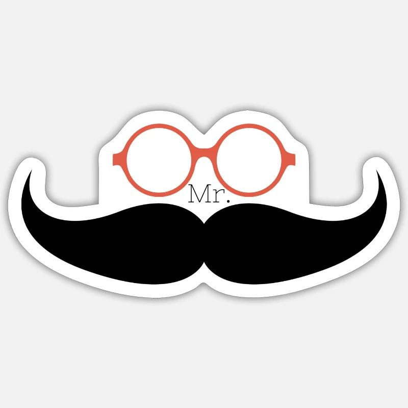 Hey Mr. - Sticker Größe S (10 x 10 cm) - Mattweiß