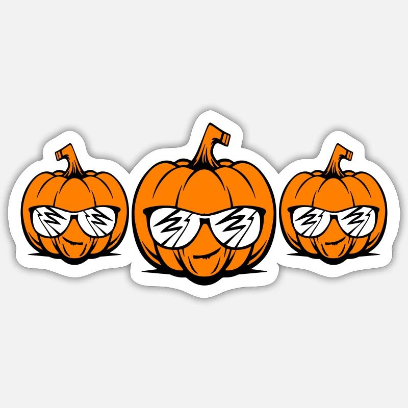 Halloween Pumpkin Face Sticker size S (10 x 10 cm)