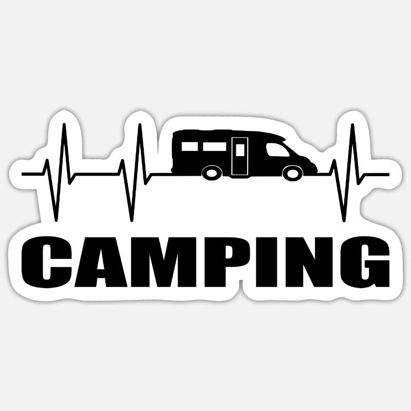 camping - Sticker Größe S (10 x 10 cm) - Mattweiß