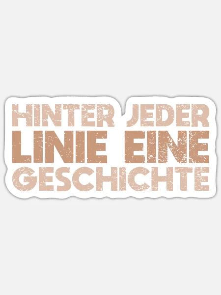 Hinter Jeder Linie, Eine Geschichte - Sticker Größe S (10 x 10 cm) - Mattweiß