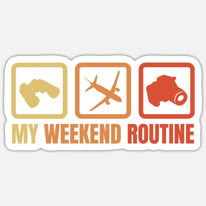 Meine Wochenendroutine Sticker Größe S (10 x 10 cm)