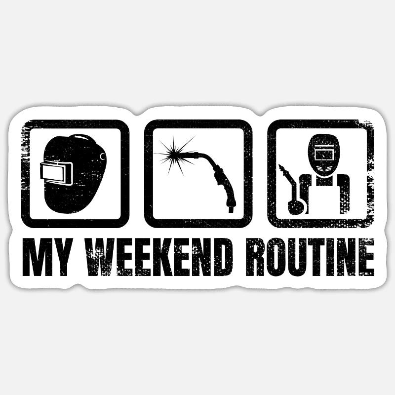My weekend routine Sticker size S (10 x 10 cm)