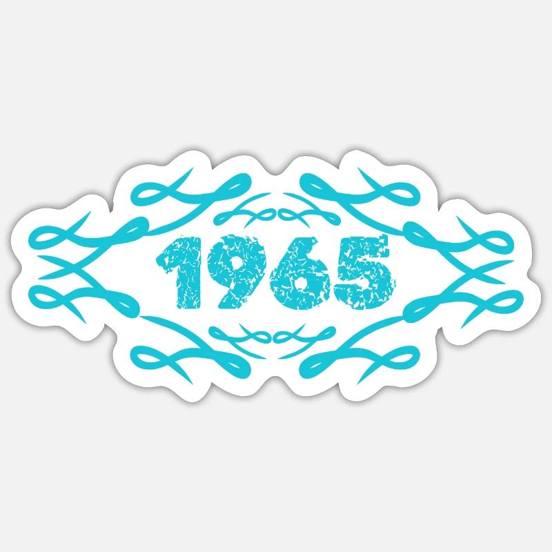 Idée cadeau 1965 - Sticker taille S (10 x 10 cm) - blanc mat