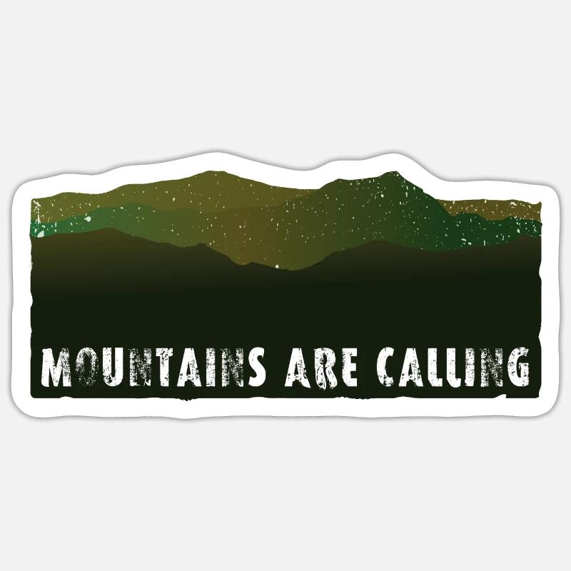 Mountains are Calling | Panorama - Sticker Größe S (10 x 10 cm) - Mattweiß
