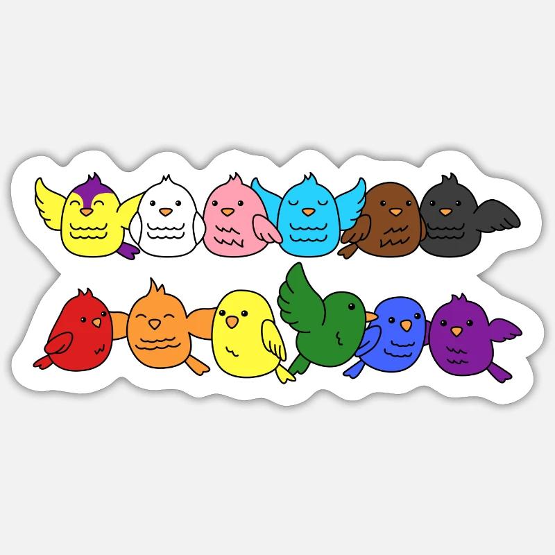 Pride Progress Flag Bird for Equality Sticker taille S (10 x 10 cm)