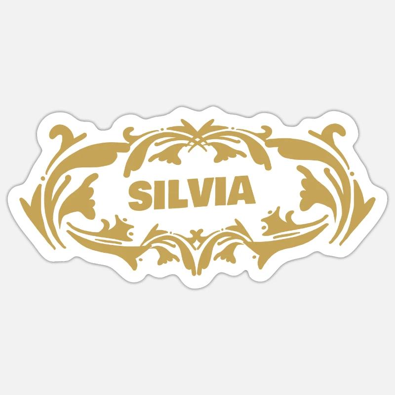 Silvia dorée Sticker taille S (10 x 10 cm)