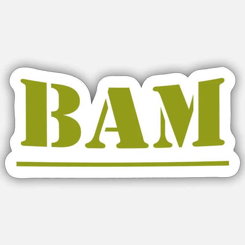 Bam - Sticker taille S (10 x 10 cm) - blanc mat